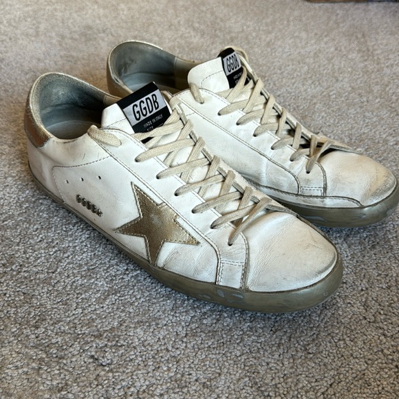 Men's Golden Goose super star white and silver sneakers, size 45 - Picture 1 of 12